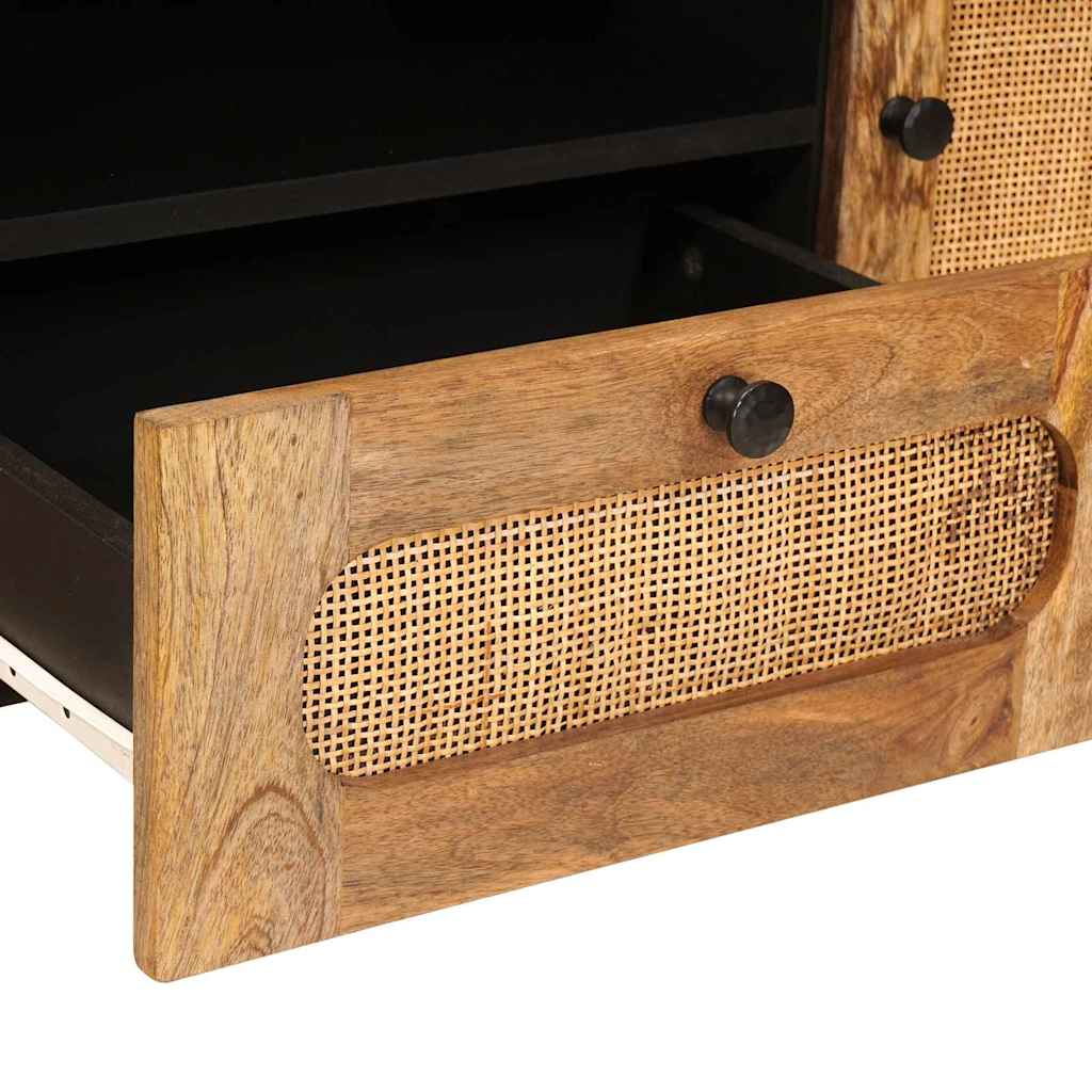 Ντουλάπι TV με πόρτα Καφέ 105 x 33 x 46 εκ. Στερεό ξύλο μάνγκο