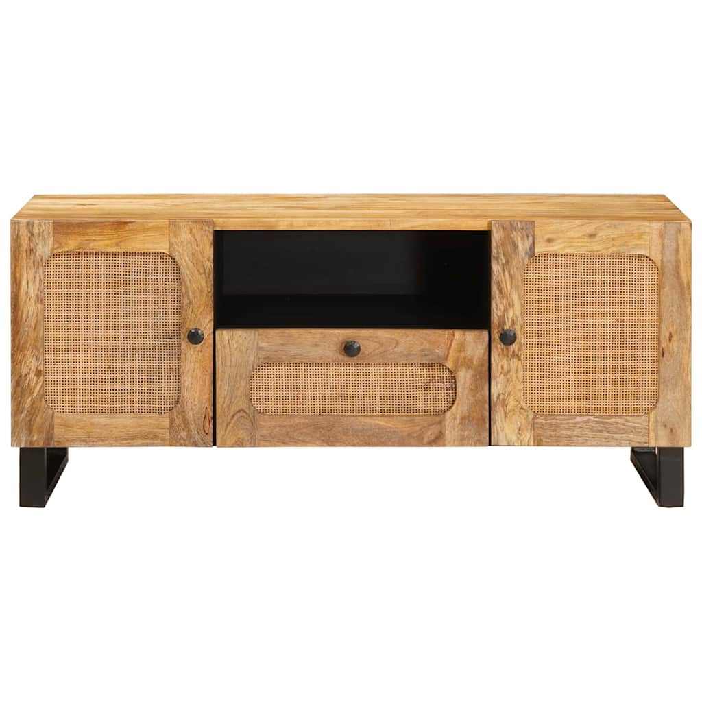 Ντουλάπι TV με πόρτα Καφέ 105 x 33 x 46 εκ. Στερεό ξύλο μάνγκο