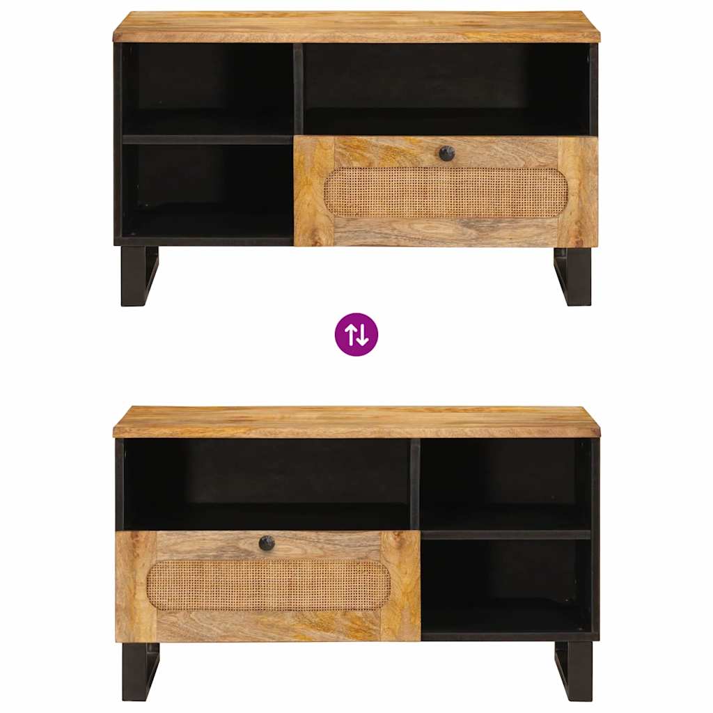Ντουλάπι TV με συρτάρι Καφέ 80 x 33 x 46 εκ Στερεό ξύλο μάνγκο