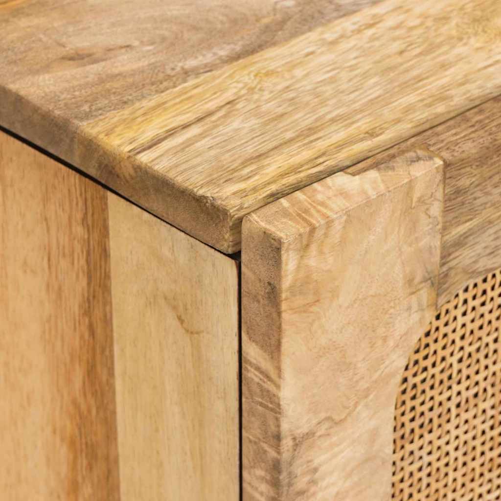 Πλαϊνό γραφείο με πόρτα Καφέ 80 x 33 x 75 εκ Στερεό ξύλο μάνγκο