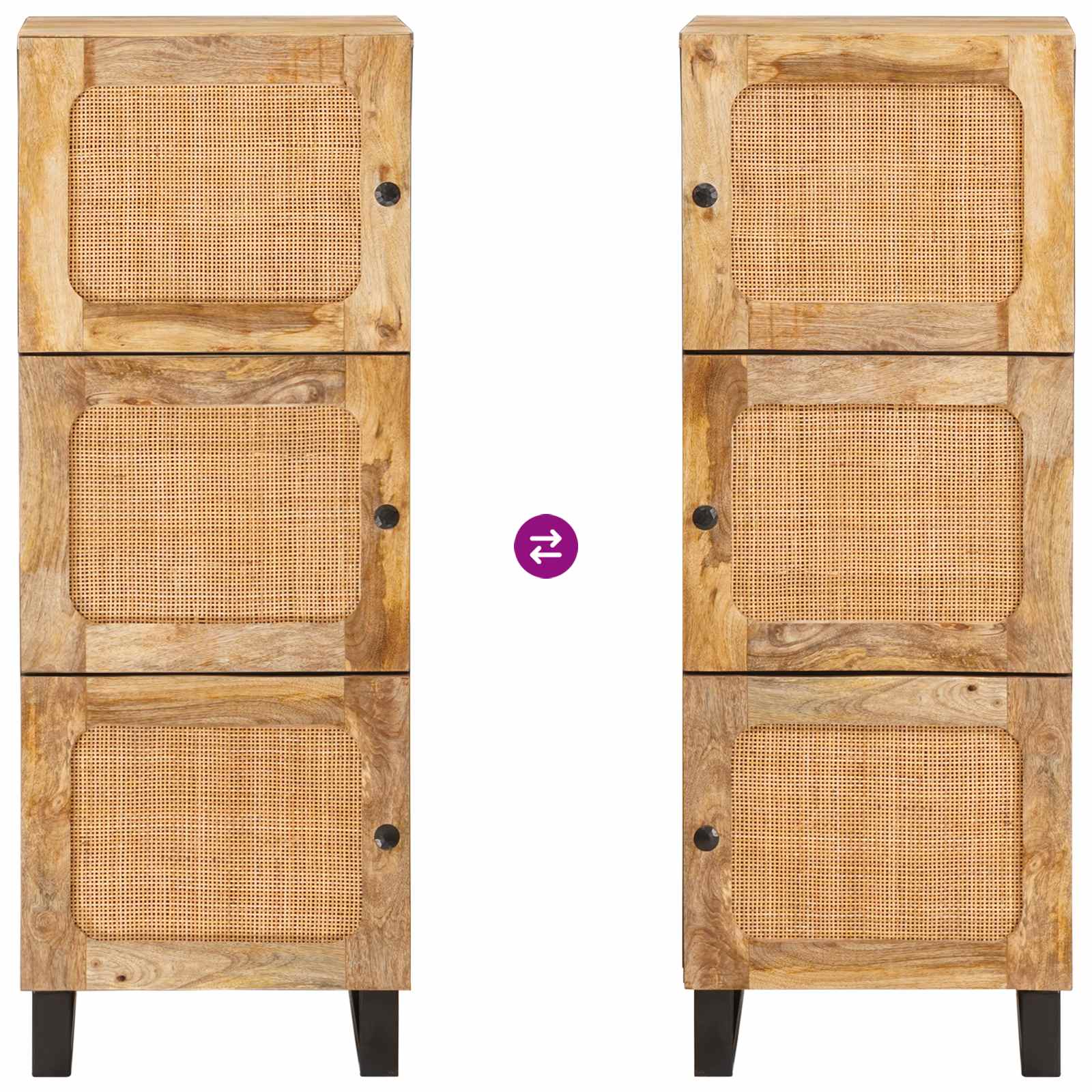 Highboard με αποθήκευση Καφέ 90 x 33 x 75 εκ Στερεό ξύλο μάνγκο - Pakobazaar