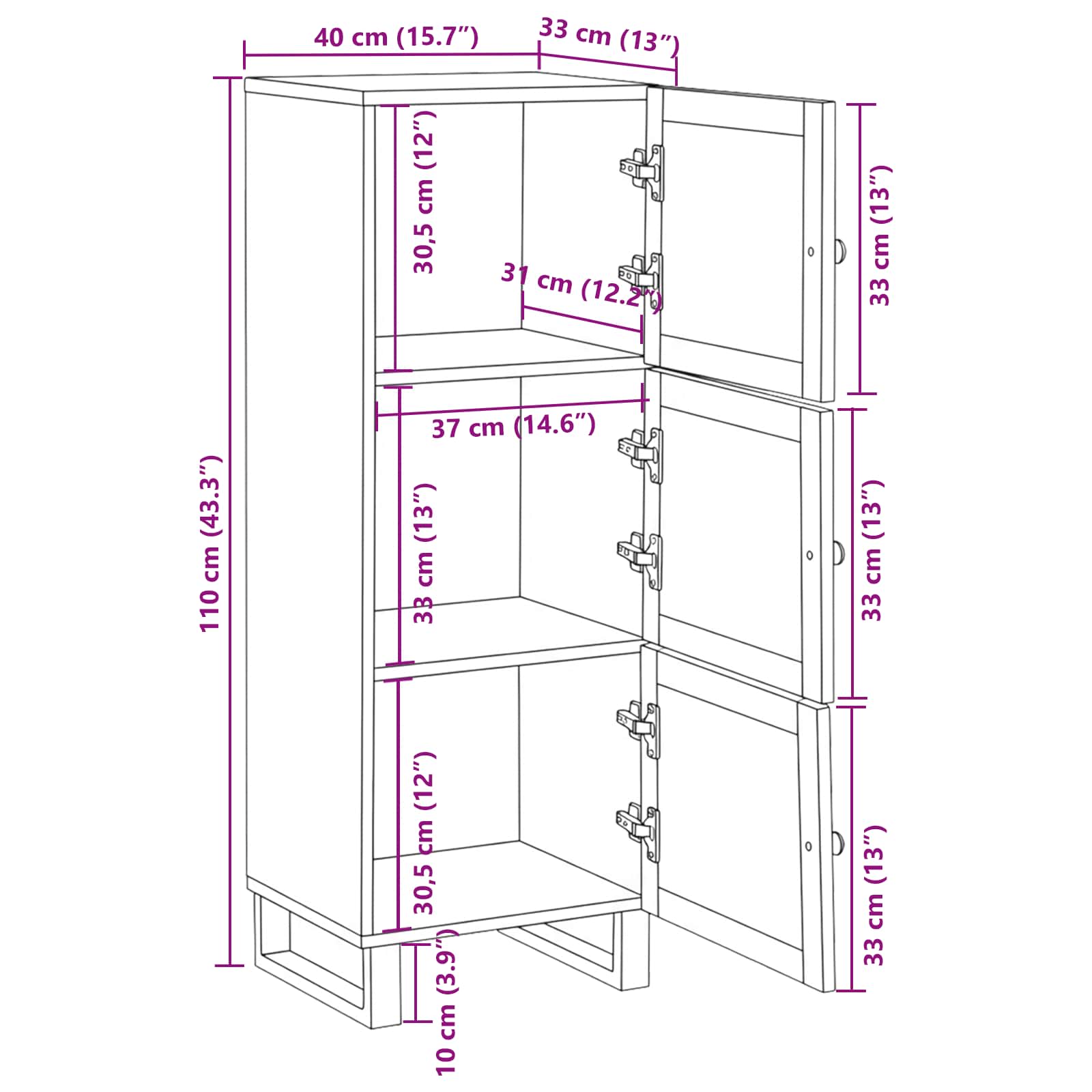 Highboard με αποθήκευση Καφέ 90 x 33 x 75 εκ Στερεό ξύλο μάνγκο - Pakobazaar