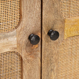 Highboard με συρτάρι Καφέ 40 x 33 x 110 εκ Στερεό ξύλο μάνγκο - Pakobazaar