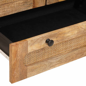 Highboard με συρτάρι Καφέ 40 x 33 x 110 εκ Στερεό ξύλο μάνγκο - Pakobazaar