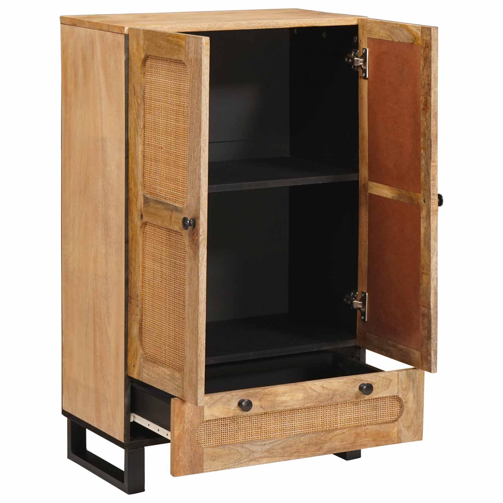 Highboard με συρτάρι Καφέ 40 x 33 x 110 εκ Στερεό ξύλο μάνγκο - Pakobazaar