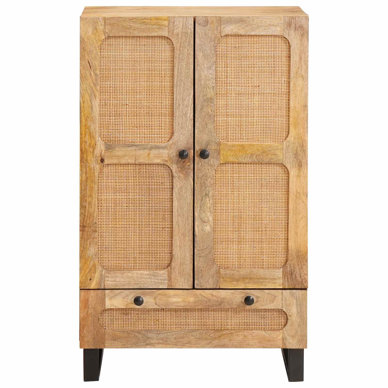 Highboard με συρτάρι Καφέ 40 x 33 x 110 εκ Στερεό ξύλο μάνγκο - Pakobazaar