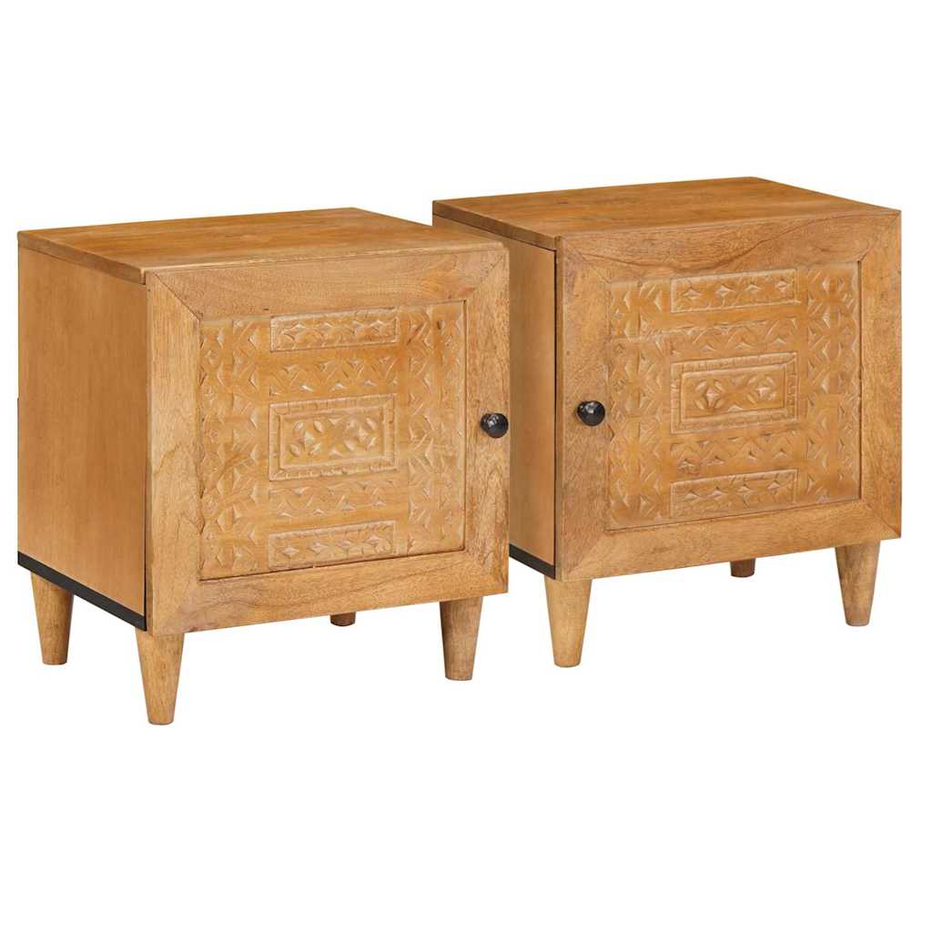 Κομοδίνο 2 pcs Ανοιχτό καφέ 80 x 50 x 40 cm Επεξεργασμένο Ξύλο