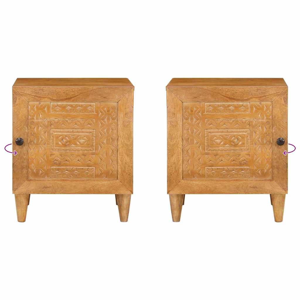 Κομοδίνο 2 pcs Ανοιχτό καφέ 80 x 50 x 40 cm Επεξεργασμένο Ξύλο