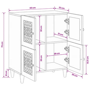 Πλαϊνό γραφείο Ανοιχτό καφέ 33.5 x 60 x 75 εκ - Pakobazaar