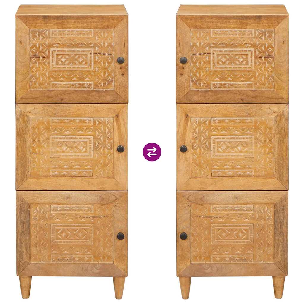 Highboard Ανοιχτό καφέ 40 x 33 x 110 εκ Μασίφ ξύλο μάνγκο - Pakobazaar