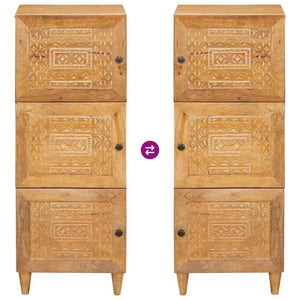Highboard Ανοιχτό καφέ 40 x 33 x 110 εκ Μασίφ ξύλο μάνγκο - Pakobazaar