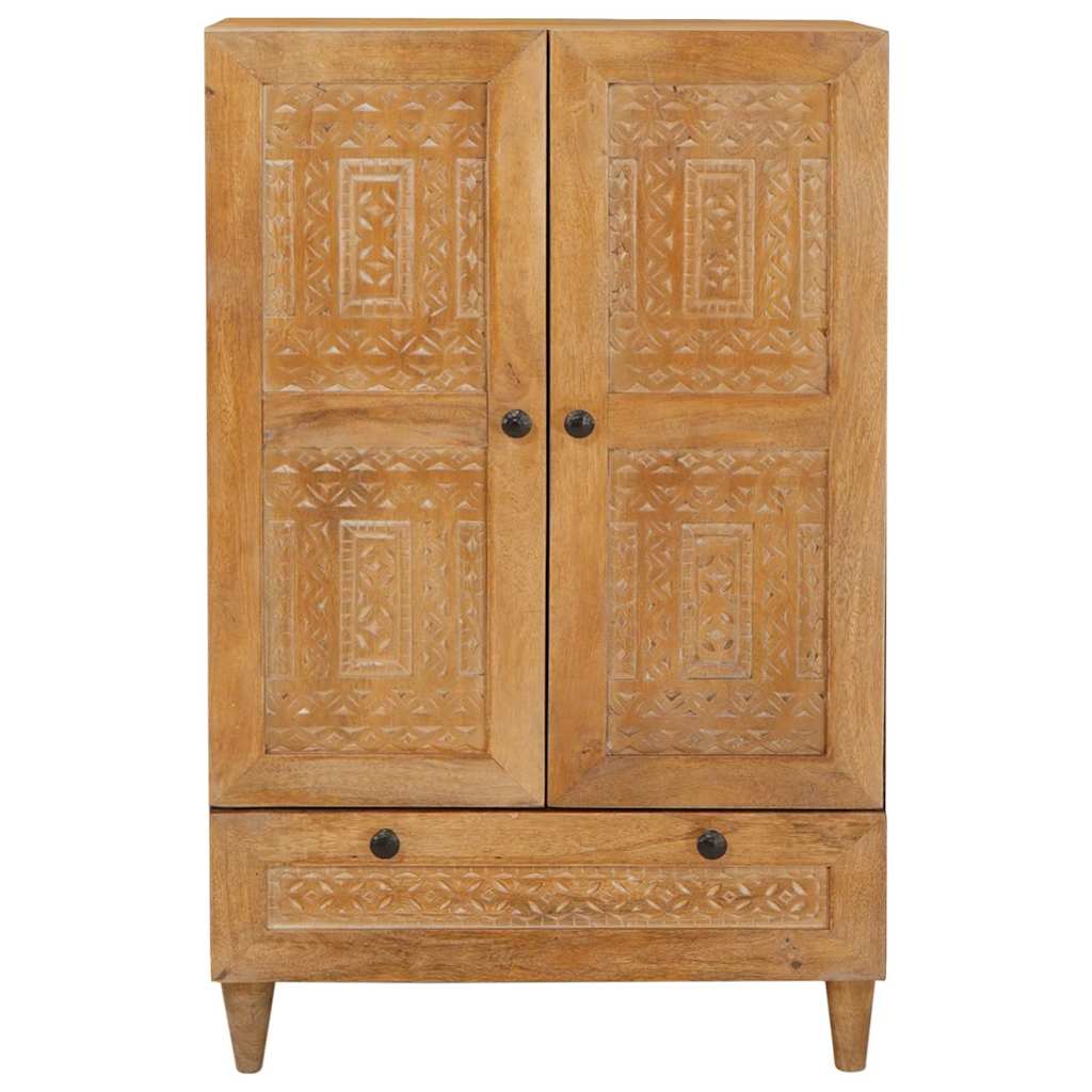 Highboard Ανοιχτό καφέ 60 x 33 x 100 εκ. Μασίφ ξύλο μάνγκο - Pakobazaar