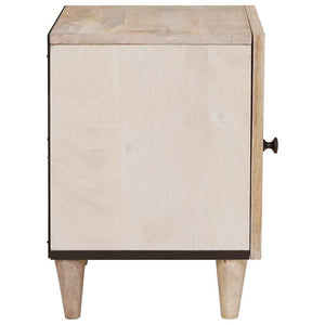 Κομοδίνο Μπεζ 40 x 33 x 46 εκ. Μασίφ ξύλο ακακίας - Pakobazaar