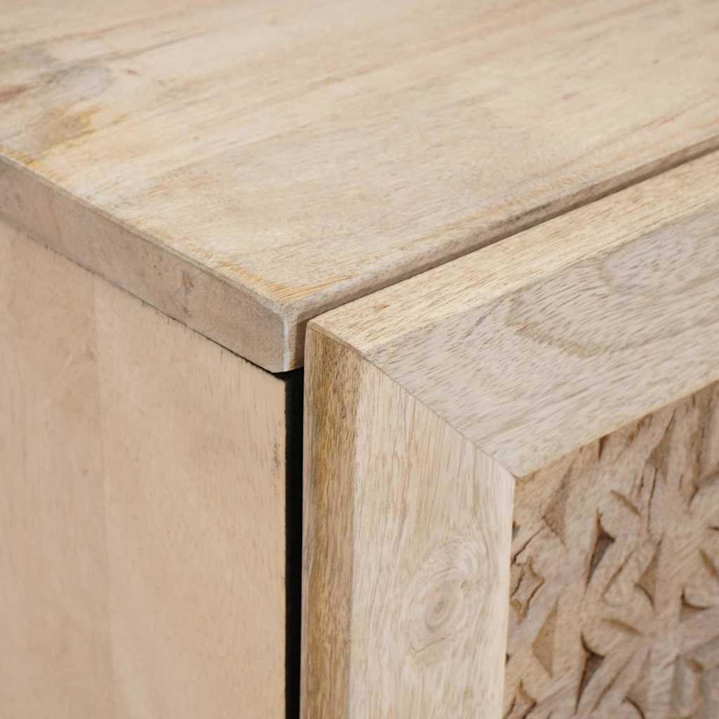 Κομοδίνο 2 pcs Μπεζ 40 x 33 x 46 εκ. Μασίφ ξύλο ακακίας - Pakobazaar