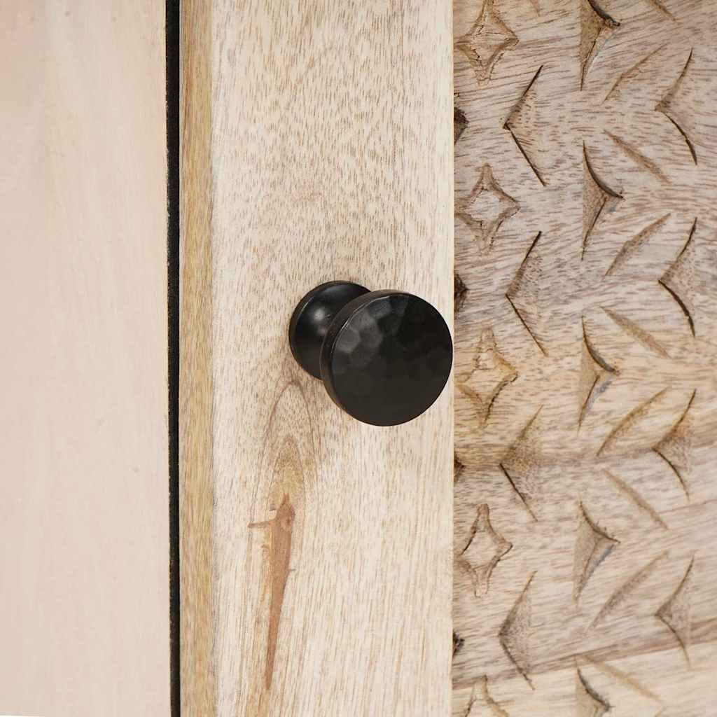 Κομοδίνο 2 pcs Μπεζ 40 x 33 x 46 εκ. Μασίφ ξύλο ακακίας - Pakobazaar