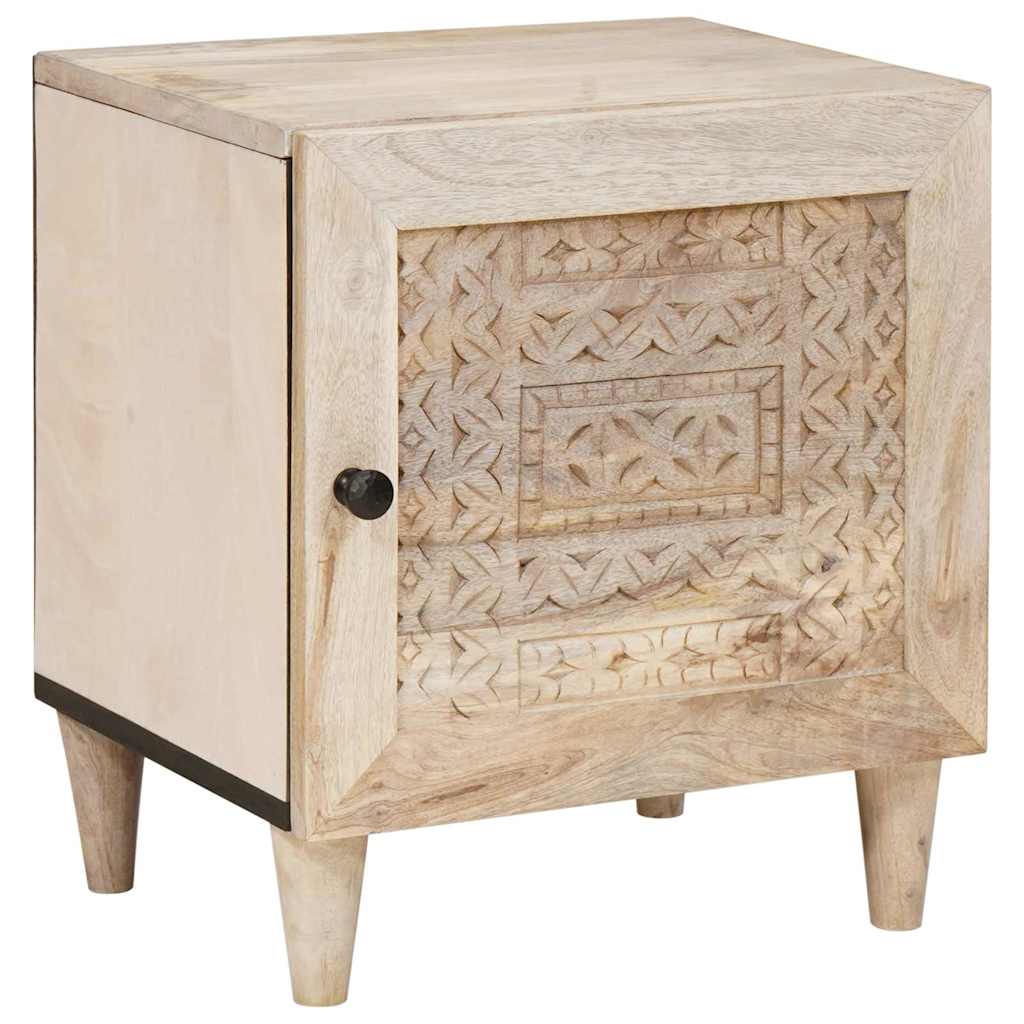 Κομοδίνο 2 pcs Μπεζ 40 x 33 x 46 εκ. Μασίφ ξύλο ακακίας - Pakobazaar
