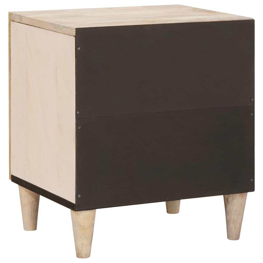 Κομοδίνο 2 pcs Μπεζ 40 x 33 x 46 εκ. Μασίφ ξύλο ακακίας - Pakobazaar