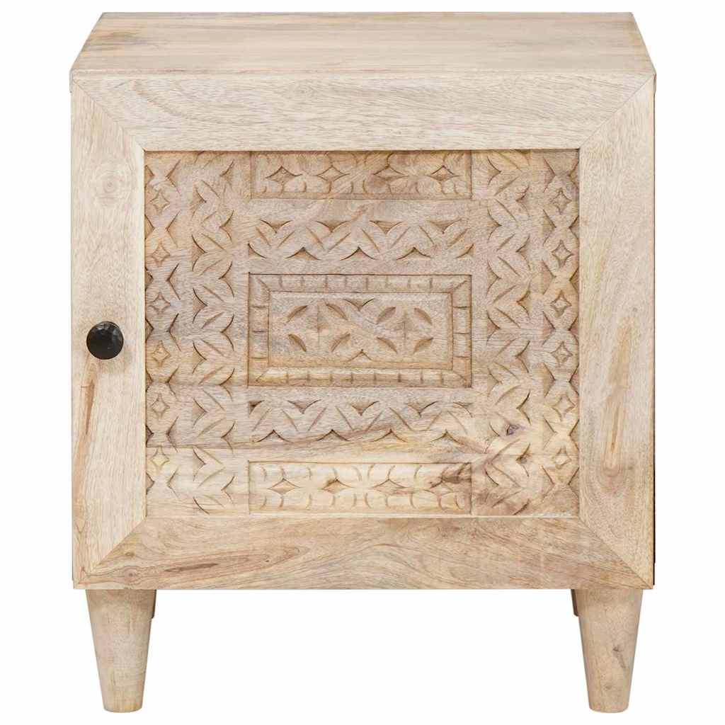 Κομοδίνο 2 pcs Μπεζ 40 x 33 x 46 εκ. Μασίφ ξύλο ακακίας - Pakobazaar