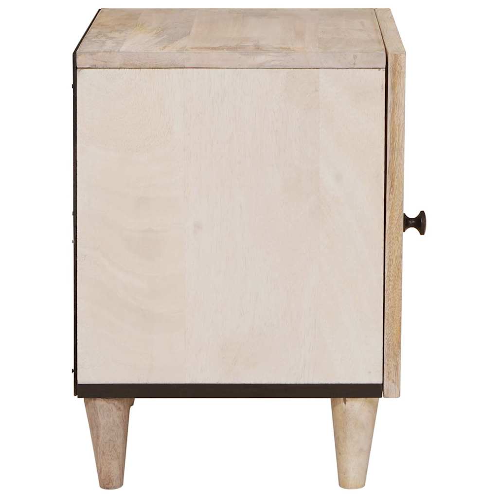 Κομοδίνο 2 pcs Μπεζ 40 x 33 x 46 εκ. Μασίφ ξύλο ακακίας - Pakobazaar