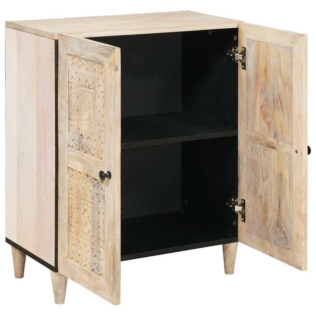 Πλαϊνό γραφείο Λευκό 60 x 33 x 75 cm Μασίφ ξύλο μάνγκο - Pakobazaar
