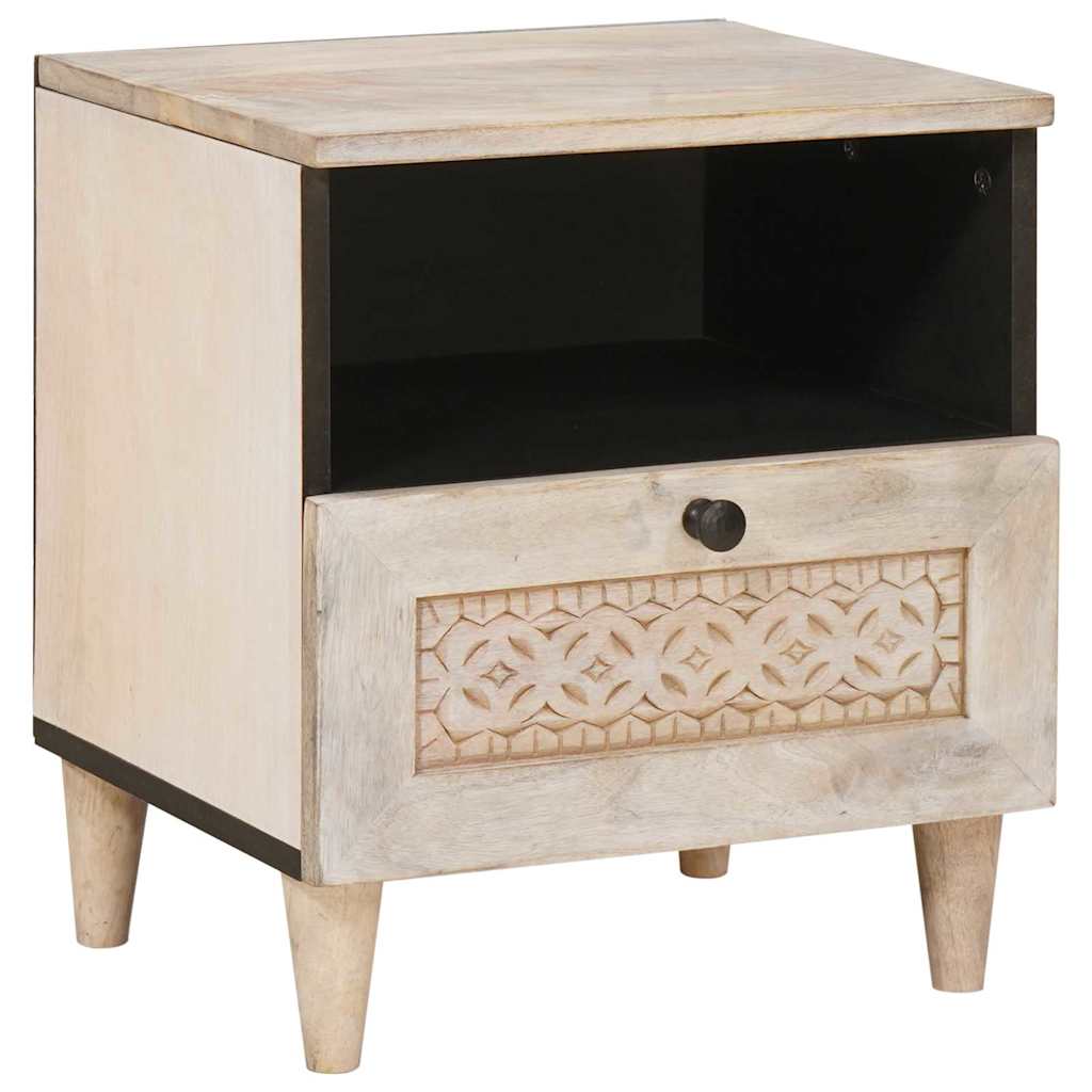 Κομοδίνο 2 pcs Λευκό 40 x 33 x 46 εκ. Επεξεργασμένο Ξύλο