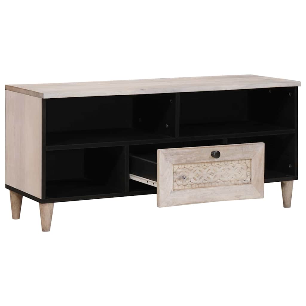 Μονάδες TV με ράφι Λευκό 105 x 33 x 46 εκ. Επεξεργασμένο ξύλο