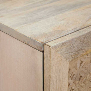 Highboard Λευκό 40 x 33 x 110 εκ Μασίφ ξύλο μάνγκο - Pakobazaar