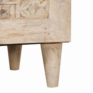 Highboard Λευκό 40 x 33 x 110 εκ Μασίφ ξύλο μάνγκο - Pakobazaar