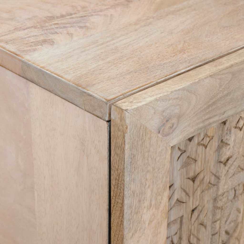 Highboard Λευκό 60 x 33 x 100 εκ. Μασίφ ξύλο μάνγκο - Pakobazaar