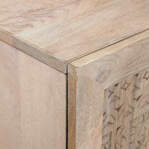 Highboard Λευκό 60 x 33 x 100 εκ. Μασίφ ξύλο μάνγκο - Pakobazaar