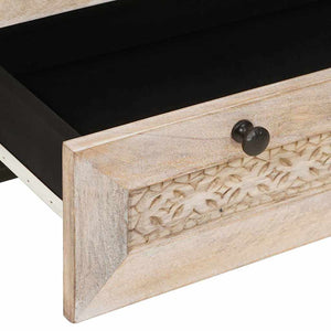 Highboard Λευκό 60 x 33 x 100 εκ. Μασίφ ξύλο μάνγκο - Pakobazaar
