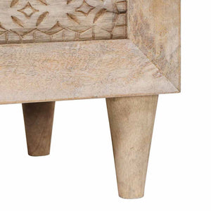 Highboard Λευκό 60 x 33 x 100 εκ. Μασίφ ξύλο μάνγκο - Pakobazaar