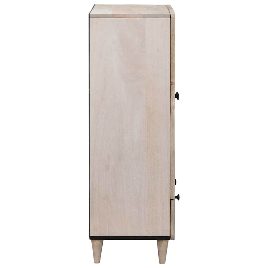 Highboard Λευκό 60 x 33 x 100 εκ. Μασίφ ξύλο μάνγκο - Pakobazaar