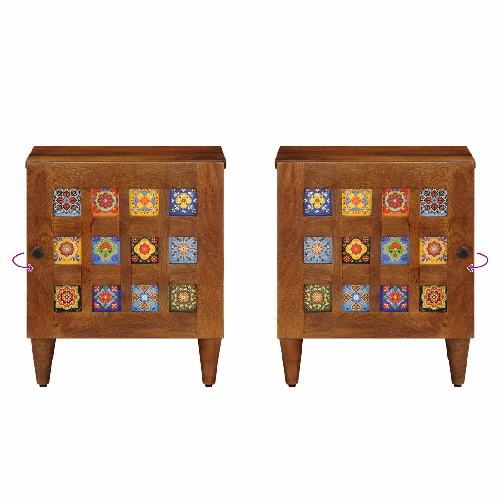 Κομοδίνο Καφέ 40 x 33 x 46 εκ. Στερεό ξύλο μάνγκο - Pakobazaar