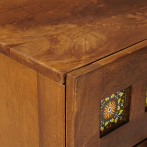 Κομοδίνο 2 pcs Καφέ 40 x 33 x 46 εκ. Στερεό ξύλο μάνγκο - Pakobazaar