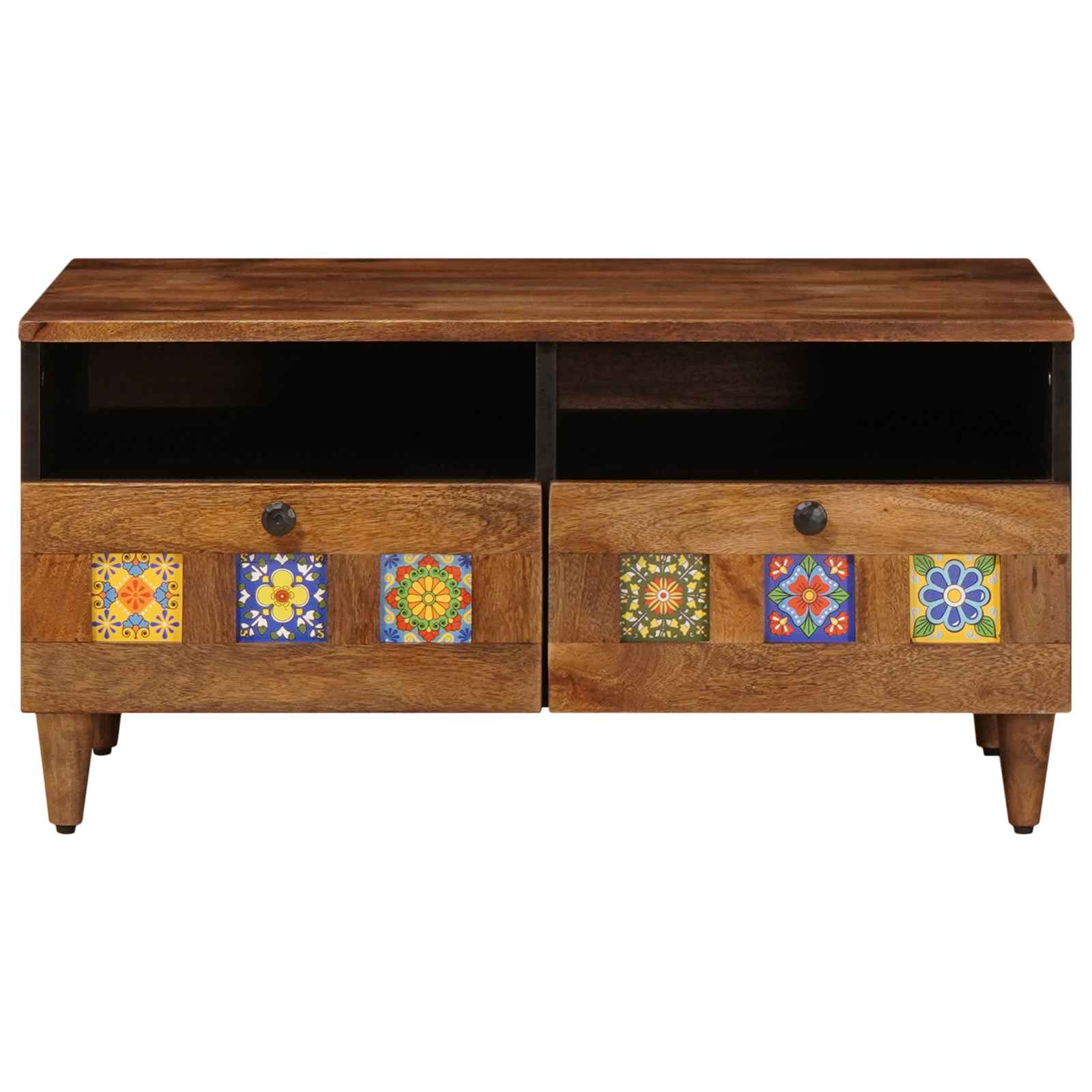 Ντουλάπι TV με ράφι Καρυδιά 70 x 33 x 46 εκ Στερεό ξύλο μάνγκο - Pakobazaar