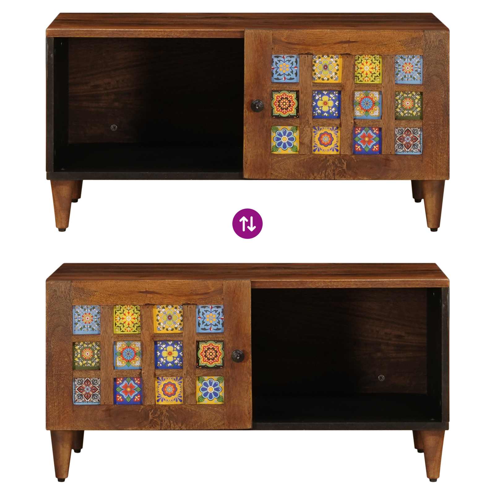 Τραπεζάκι σαλονιού Καφέ 80 x 50 x 40 cm Στερεό ξύλο μάνγκο