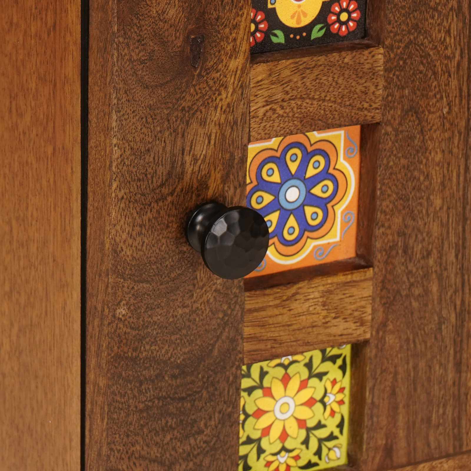 Κομοδίνο με συρτάρι Καφέ 50 x 33 x 60 εκ Στερεό ξύλο μάνγκο - Pakobazaar