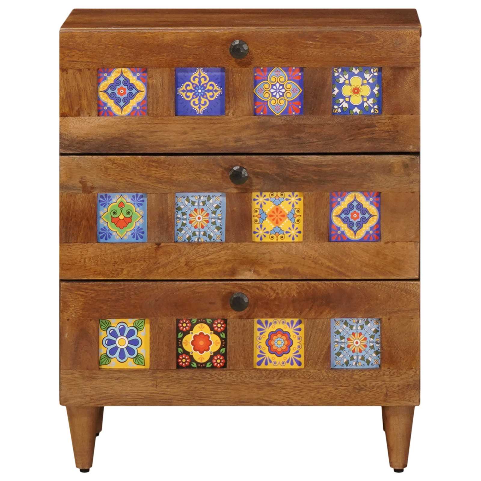 Κομοδίνο με συρτάρι Καφέ 50 x 33 x 62 εκ. Στερεό ξύλο μάνγκο - Pakobazaar