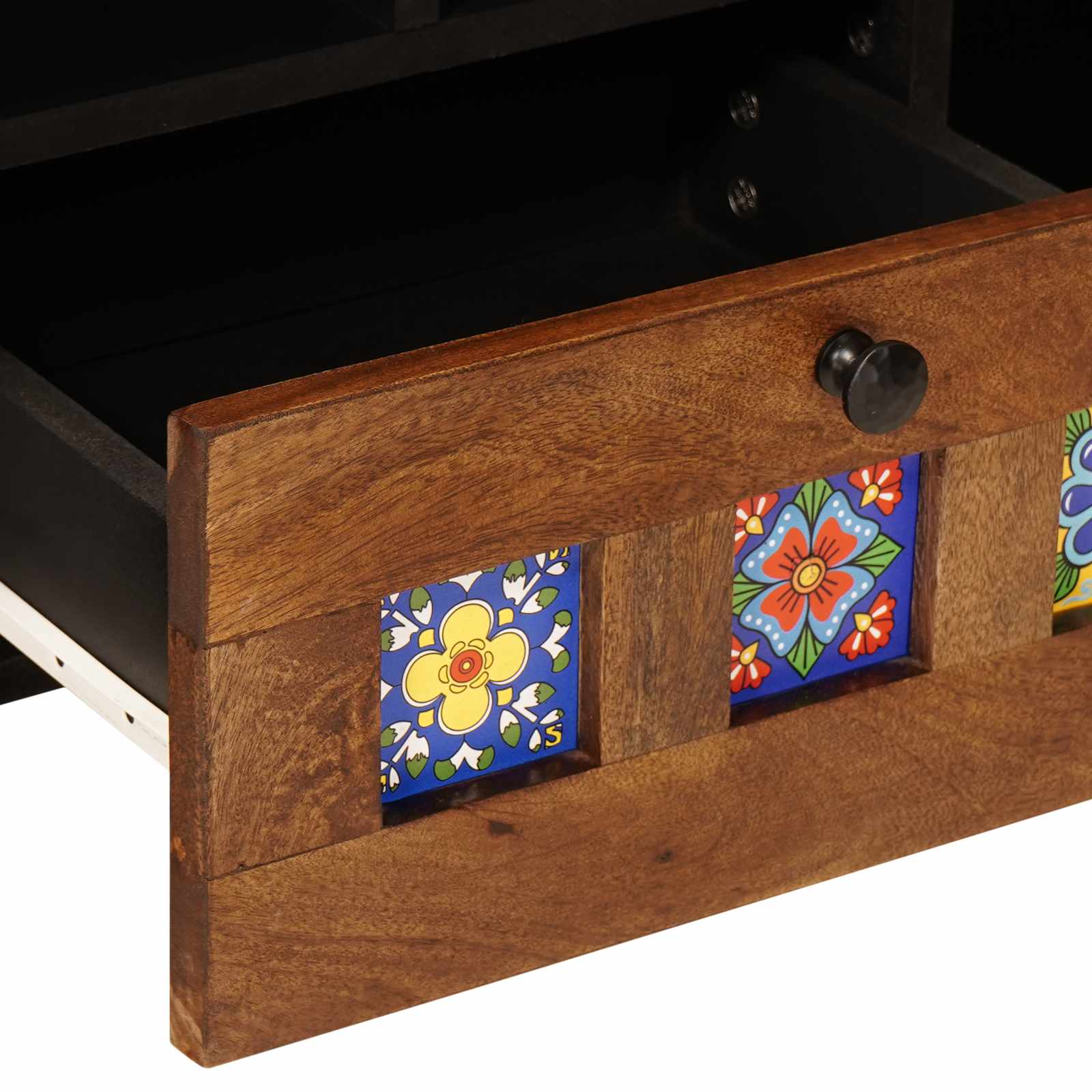 Ντουλάπι TV με ράφι Καρυδιά 100 x 33 x 46 εκ Στερεό ξύλο μάνγκο - Pakobazaar