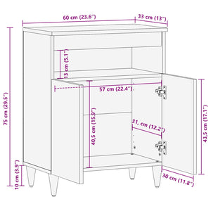 Πλαϊνό γραφείο Καρυδιά 60 x 33 x 75 cm Στερεό ξύλο μάνγκο - Pakobazaar
