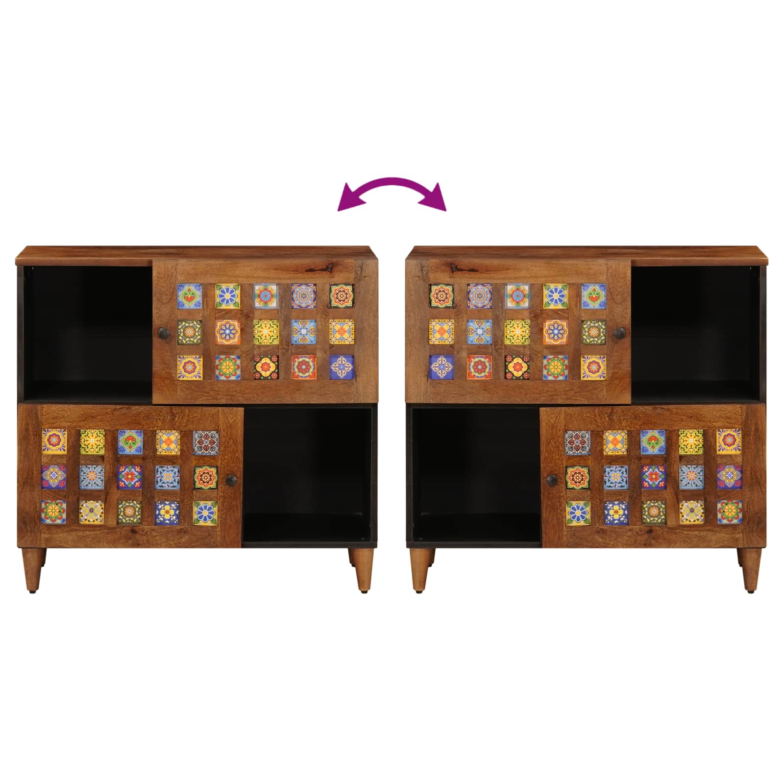 Πλαϊνό γραφείο Καρυδιά 80 x 33 x 75 εκ Στερεό ξύλο μάνγκο - Pakobazaar