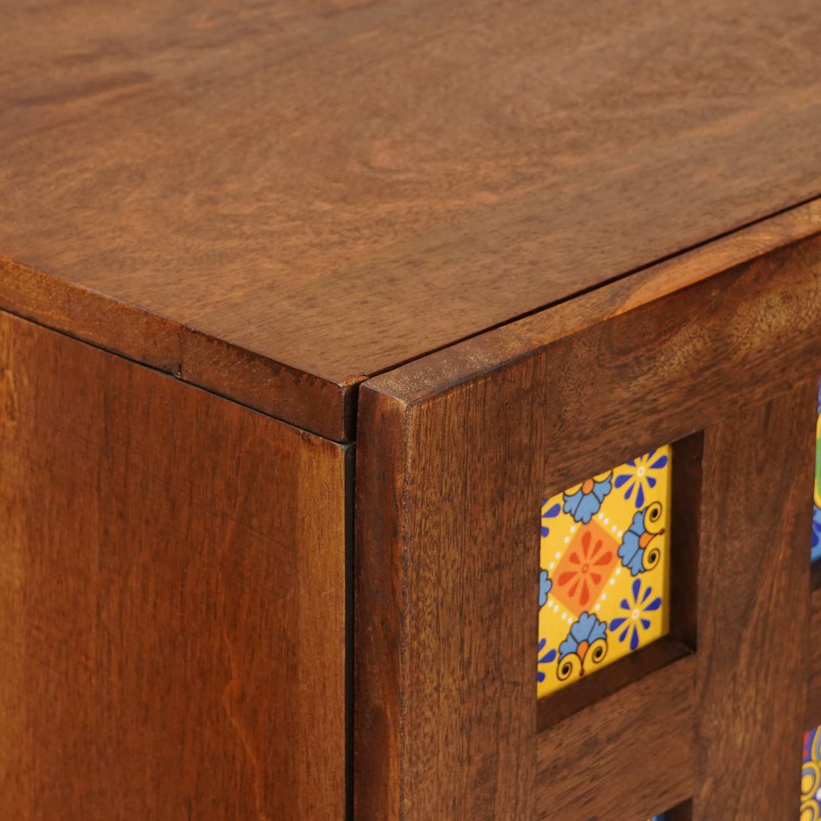 Highboard Καρυδιά 60 x 33,5 x 100 εκ. Στερεό ξύλο μάνγκο - Pakobazaar