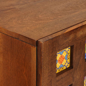 Highboard Καρυδιά 60 x 33,5 x 100 εκ. Στερεό ξύλο μάνγκο - Pakobazaar