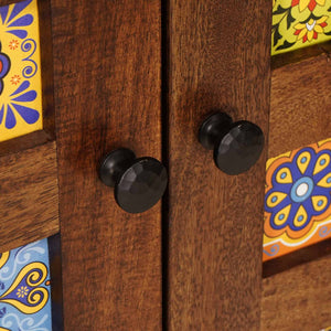 Highboard Καρυδιά 60 x 33,5 x 100 εκ. Στερεό ξύλο μάνγκο - Pakobazaar