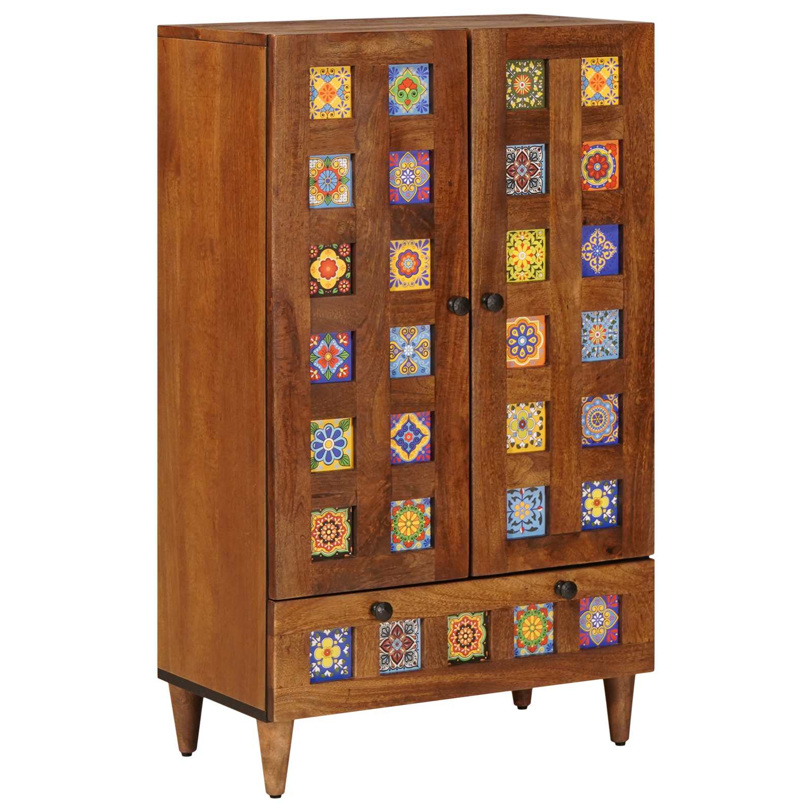 Highboard Καρυδιά 60 x 33,5 x 100 εκ. Στερεό ξύλο μάνγκο - Pakobazaar