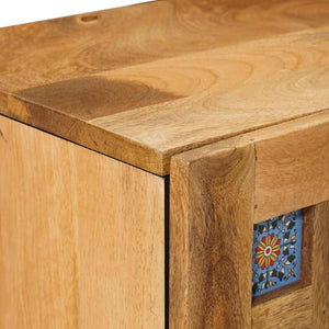 Κομοδίνο 2 pcs Φυσικό 40 x 33,5 x 46 εκ Στερεό ξύλο μάνγκο - Pakobazaar