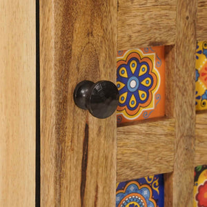Κομοδίνο 2 pcs Φυσικό 40 x 33,5 x 46 εκ Στερεό ξύλο μάνγκο - Pakobazaar
