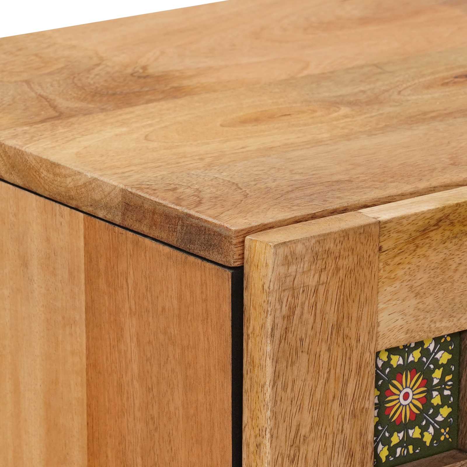 Highboard με πόρτα Φυσικό 40 x 33 x 110 εκ Στερεό ξύλο μάνγκο - Pakobazaar