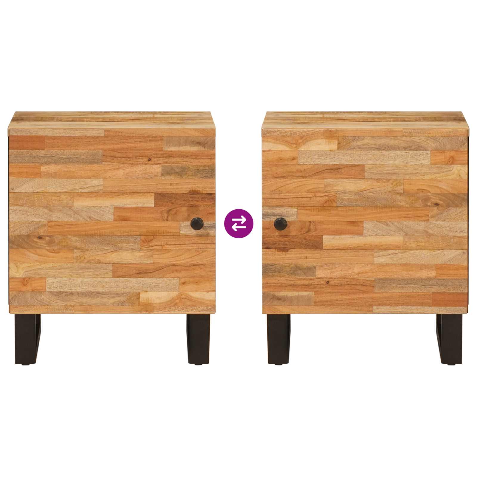 Κομοδίνο Καφέ 40 x 33 x 46 εκ. Στερεό ξύλο μάνγκο